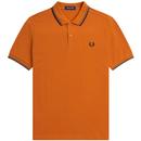 Fred Perry M3600 Twin Tipped Pique Polo Shirt in Nut Flake and Field Green M3600 Q22 