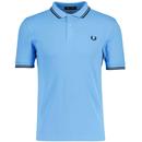 Fred Perry M3600 Twin Tipped Polo Shirt in Soft Blue M3600 W93