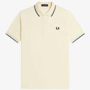 Fred Perry Twin Tipped Polo Shirt in Ice Cream M3600 R32