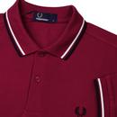 FRED PERRY M3600 Mod Twin Tipped Polo Shirt Sherry
