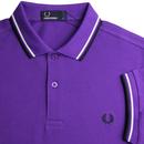 FRED PERRY M3600 Mod Twin Tipped Polo Shirt PURPLE