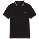 FRED PERRY M3600 Mens Twin Tipped Pique Polo B/W/G