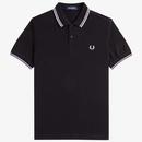 Fred Perry Twin Tipped Polo Shirt in Black and Ultraviolet M3600 W59