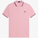 Fred Perry M3600 Twin Tipped Polo Shirt in Chalky Pink and Oxblood