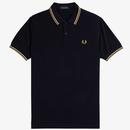 Fred Perry M3600 Twin Tipped Polo Shirt in Navy/Ecru/Honeycomb M3600 W53