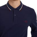 FRED PERRY Mod Long Sleeve Twin Tipped Polo CARBON