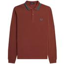 Fred Perry M3636 Twin Tipped Polo Shirt in Whiskey Brown and Deep Mint M3636 S54