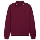 FRED PERRY Twin Tipped Long Sleeve Polo (Mahogany)