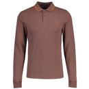 Fred Perry M3636 W81 Long Sleeve Twin Tipped Polo Shirt in Carrington Brick