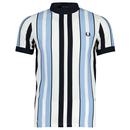 Fred Perry Retro 80s 90s Britpop Vertical Stripe Pique T-Shirt Mannequin