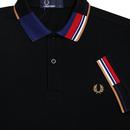 FRED PERRY Abstract Collar Tipped Mod Polo Shirt B