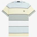 Fred Perry Bold Stripe Crew Neck T-shirt in Ice Cream M5608 R32