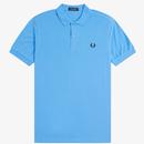 Fred Perry Men's Pique Polo Shirt in Soft Blue/Black M6000 X10