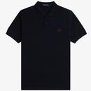 Fred Perry M6000 V73 Men's Tennis Shirt in Dark Navy and Burnt Red