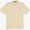 Fred Perry M6000 Polo Shirt in Oatmeal and Whiskey Brown M6000 W69