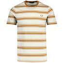 Fred Perry Retro Stripe T-shirt in Silky Peach M6557 V26