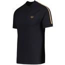 Fred Perry Retro Mod Checkerboard Taped Sleeve Tee in Black M6580 102 