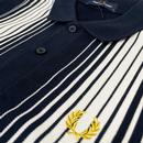 Fred Perry Ombre Stripe Pique Polo Shirt (Navy)