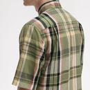 Fred Perry Madras Check Linen Blend Summer Shirt O