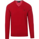 FRED PERRY Merino Wool Knitted V-Neck Jumper DR