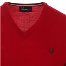 FRED PERRY Merino Wool Knitted V-Neck Jumper DR