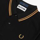 FRED PERRY X MILES KANE Twin Tipped Polo BLACK