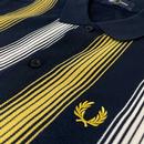 Fred Perry Mod Ombre Stripe Pique Shirt (Navy)