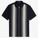 Fred Perry Ombre Stripe Zip Polo Shirt in Navy M8542 608