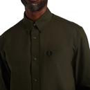 FRED PERRY Mens Retro Long Sleeve Oxford Shirt HG