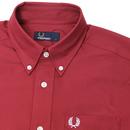 FRED PERRY Retro Mod Classic Oxford Shirt MAROON