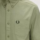Fred Perry Button Down SS Oxford Shirt Olive Mint