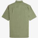 Fred Perry Button Down SS Oxford Shirt Olive Mint