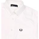 FRED PERRY Classic White Button Down Oxford Shirt