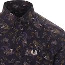 FRED PERRY 60s Mod Button Down Paisley Print Shirt