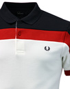 FRED PERRY Retro Sports Panel Pique Polo Shirt