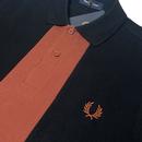 Fred Perry Retro Panelled L/S Pique Polo Shirt B