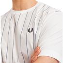 FRED PERRY Mens Retro Woven Pinstripe T-Shirt