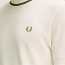 M7 Fred Perry Retro Pique Tipped Crew Neck Tee LE