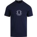 FRED PERRY Retro Circular Logo Embroidered T-Shirt