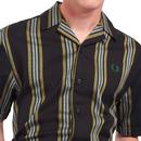 FRED PERRY Retro Stripe S/S Revere Collar Shirt