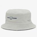 Fred Perry Retro Reversible Bucket Hat in Snow White
