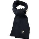 Fred Perry Rib Patch Knitted Scarf in Black C6133 T03