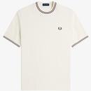 Fred Perry 60s Mod Ribbed Jersey T-shirt in Ecru M8679 R96 Main Photo