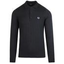 FRED PERRY Mod Textured Ribbed Knit Polo Shirt BM