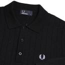 FRED PERRY Mod Textured Ribbed Knit Polo Shirt BM