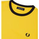 FRED PERRY Retro Mod Crew Neck Ringer Tee SUNGLOW