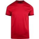 FRED PERRY Retro Mod Crew Neck Ringer T-shirt RED