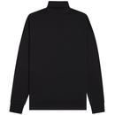 FRED PERRY Men's Retro Jersey Roll Neck Top BLACK