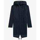 Fred Perry Retro Mod 70s Shell Parka Coat in Navy