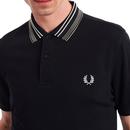 FRED PERRY Stripe Collar Mod Pique Polo Shirt B